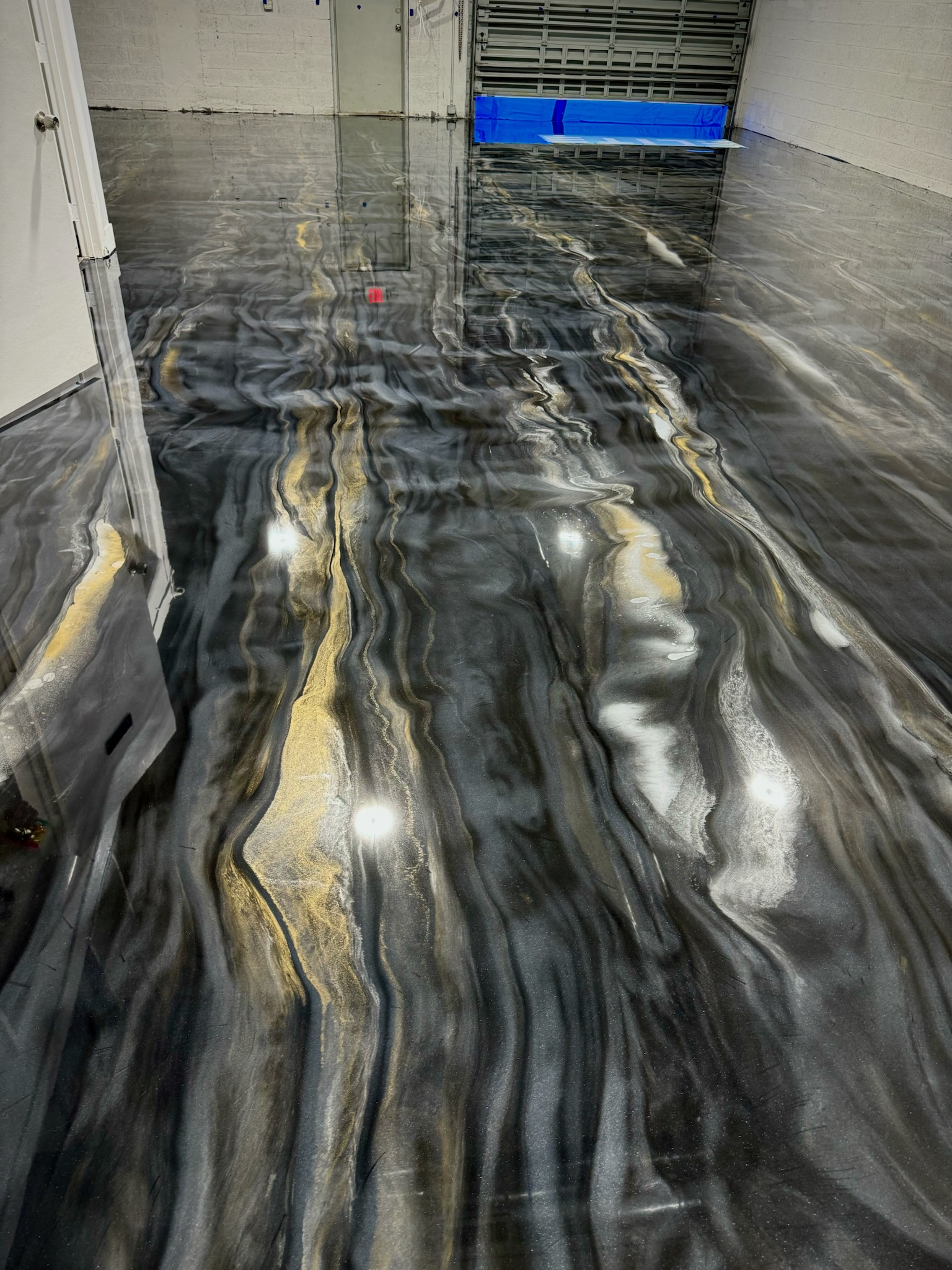 Custom metallic epoxy