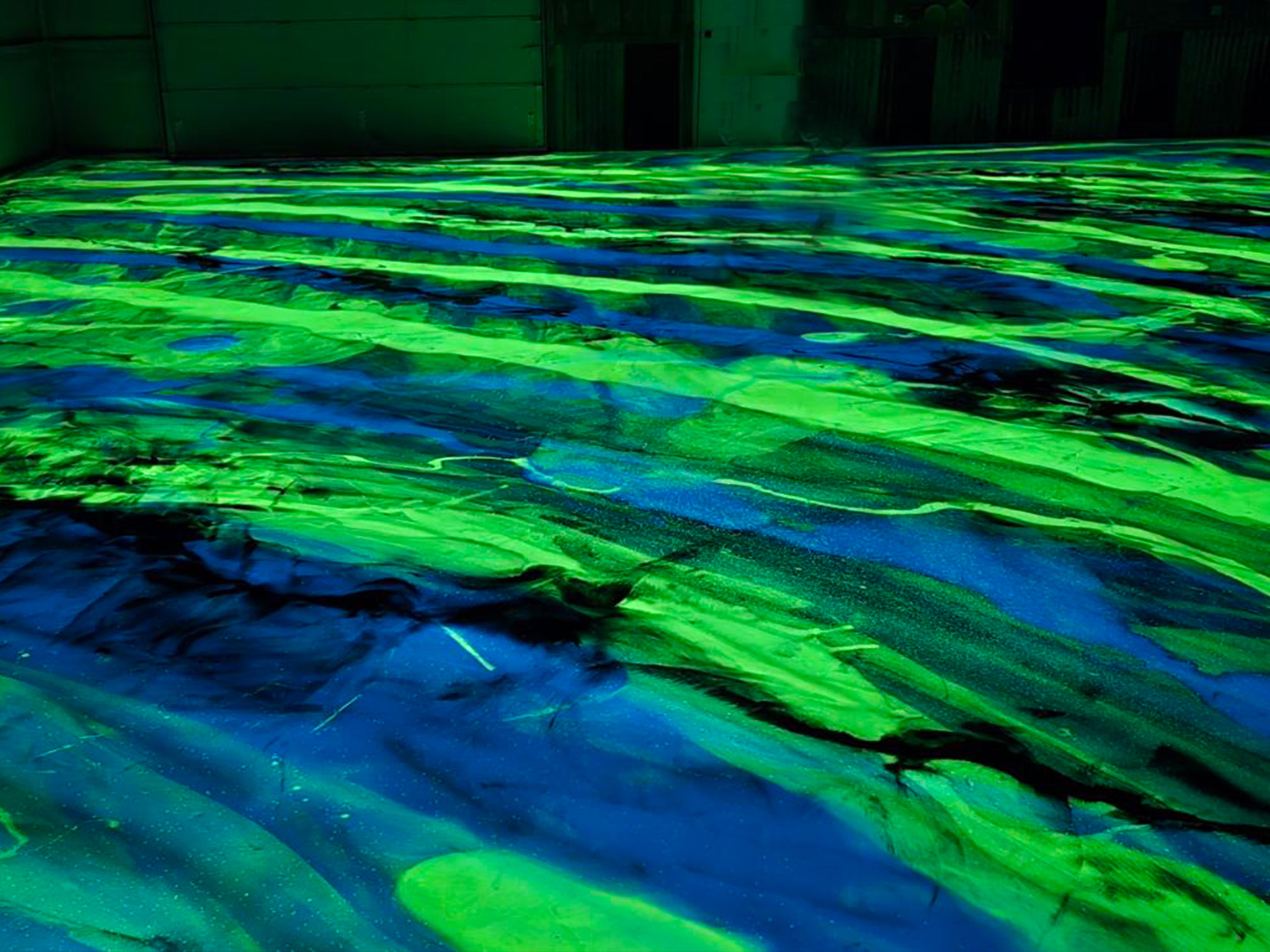 Glowing Metallic Floor